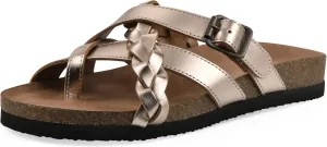 Женские сандалии WHITE MOUNTAIN Harrington с плетеной подкладкой и формованной стелькой Signature Comfort, золотой/металлик