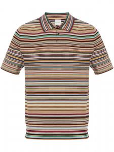 Полосатая хлопковая рубашка-поло Paul Smith, коричневый