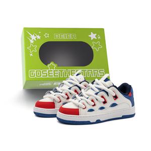 BEIER Износостойкие дышащие низкие скейтерские кроссовки для увеличения роста унисекс белый синий красный - белый розовый, цвет White Pink