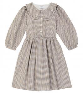 Платье в клетку из хлопка и шерсти Paade Mode, Lemonade White