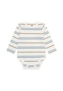 Полосатый комбинезон с длинными рукавами En Fant, Egret