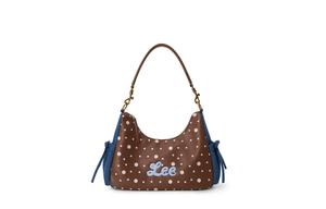 Lee Текстильная смесовая подмышечная наплечная сумка женская разноцветная, Brown Polka Dot & Blue