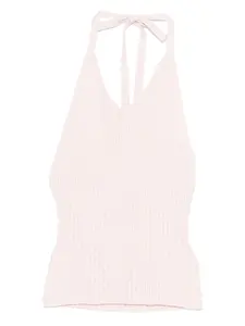Топ Delia в рубчик с вырезом халтер Reformation, розовый