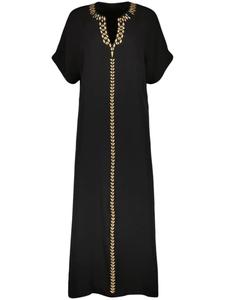 Yves Salomon платье с вышивкой, черный