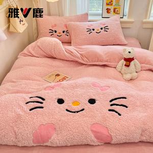 Yalu Комплект постельного белья 1,5 спальный, 4 предмета, простыня на резинке, пододеяльник 200х230 см