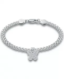 Браслет-Цепочка «Бисмарк» с подвеской в виде бабочки из кубического циркония, созданный для Macy's Giani Bernini, white