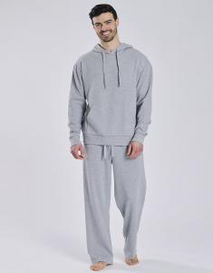 Мужские брюки для дома, вафельные, прямого кроя, серого цвета Loungeable