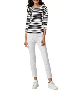 Женская футболка с лодочкой и рукавом 3/4 Three Dots, черный