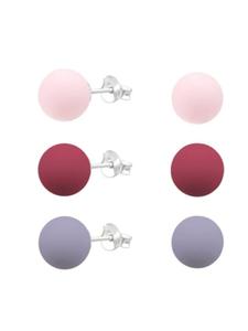 Alexander York Серьги-гвоздики PERLE из серебра 925 пробы, набор из 3 штук