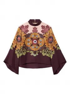 Блузка с цветочным принтом и длинными рукавами La Doublej, красный