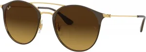 Солнцезащитные очки Ray-Ban RB3546 круглой формы, Brown on Gold/Brown Gradient Dark Brown