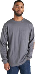 Мужская футболка Timberland PRO A1V8D из огнестойкого хлопкового сердечника с карманом и логотипом, Charcoal