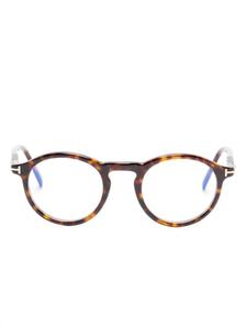 Очки в круглой оправе TOM FORD Eyewear, коричневый