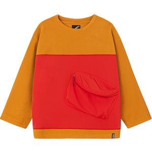 MERRELL Футболки Unisex цвета хаки и оранжевого, Crew Neck, умеренный прямой крой