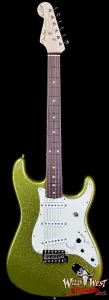 Fender Custom Shop Dick Dale Stratocaster с грифом из клена AA Birdseye и накладкой из палисандра, NOS, цвет Chartreuse Sparkle, вес 7,65 фунта