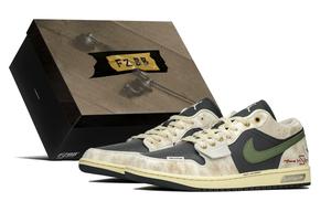 Баскетбольные кроссовки Air 1 Vintage женские с низким верхом коричневый/зеленый Jordan