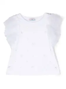 Топ с логотипом Chiara Ferragni Kids, белый