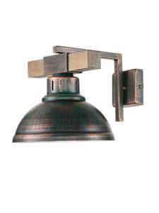 Настенный светильник Ø 21 x (В)20 см, отделанный античной медью и деревом