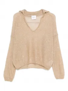 Джемпер с V-образным вырезом Nude, бежевый
