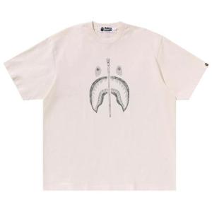 Футболка BAPE Garment Dye Shark Relaxed Fit Tee, Ivory