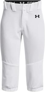 Under Armour Girls Utility Softball Pants 22, (100) White/Black