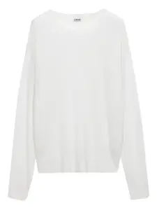 Свитер с круглым вырезом и длинными рукавами LOEWE, белый