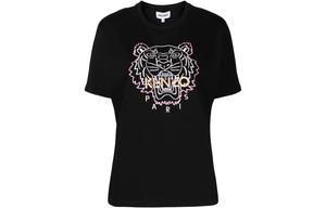 Футболка женская Kenzo, черный / розовый / белый