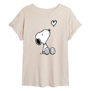 Детская струящаяся футболка Peanuts Snoopy Heart Licensed Character, бежевый