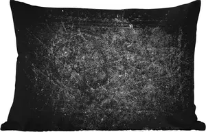 Подушка для улицы - Кожа - Текстурированная - Промышленная - Серая - 60x40 см - Устойчива к погодным условиям - Подушка для отдыха - Декоративная подушка - Подушка для дома MuchoWow