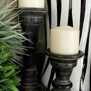 Подсвечники из состаренного дерева в традиционном стиле Stella & Eve, 3 шт. Набор