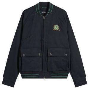 Куртка-Бомбер с теннисным значком Fred Perry, темно-синий