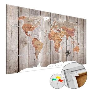 Картина карта Artgeist Wooden Stories, 80 см, коричневый
