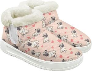 Женские ботинки на платформе JoyLamoria с анималистичным принтом, спортивные, с утеплителем и меховой подкладкой для работы и активного отдыха на улице, Pug Love Print