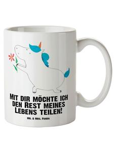 Кружка XL Цветок единорога с надписью белого цвета Mr. & Mrs. Panda