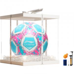 LINING Размер 4 5 футбольный мяч TPU машинной строчки Unisex светло-голубой розовый