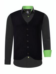 Rusty Neal Комплект из рубашки и жилета (2 шт.) в черно-зеленом цвете