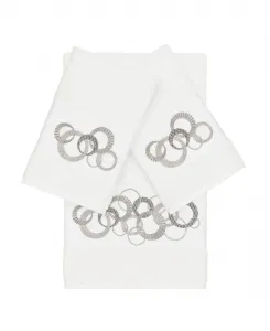 Набор из 3 полотенец Annabelle из турецкого хлопка с декоративной отделкой Linum Home, белый