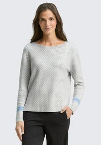 Джемпер TOM TAILOR PULLOVER LOOSE FIT , Mini Argyle On Grey Melange/Light Grey