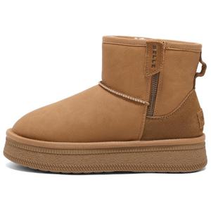 BELLE Тёплые износостойкие противоскользящие короткие зимние сапоги для женщин с эффектом увеличения роста - экрю, цвет Ecru