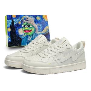 Pepe The Frog Мужские лоу-топ скейтборд кроссовки Ecru (размер в размер, рекомендуется взять на размер больше), цвет Ecru (Shoes Run Small, Consider 1 Size Up)