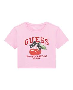 Футболка с коротким рукавом и круглым вырезом для девочек 7-16 лет GUESS, Pink