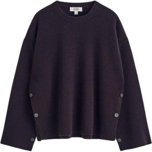 COS Свитер женский темно-коричневый с круглым вырезом Moderate Others