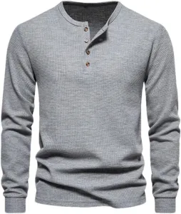 Футболка мужская серая с длинным рукавом