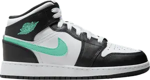 Кроссовки Air Jordan 1 Mid GS 'Green Glow', белый