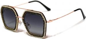 Женские солнцезащитные очки Melrose с кристаллами, сверкающими бриллиантами, прямоугольной формы, защита от ультрафиолета UV400, модные, блестящие, для вечеринок, модель Z9031, C2