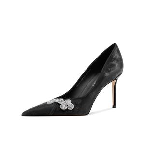 Shesrim Стройные каблуки на шпильке 8 см женские черные, цвет Black