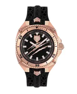 Мужские кварцевые часы Thunder Force с тремя стрелками и черным силиконовым ремешком, 47 мм Plein Sport, camouflage