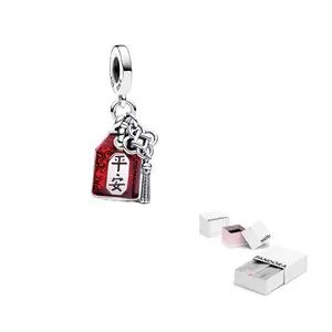 Pandora Серебряный эмалевый кулон Sterling Silver для женщин красный