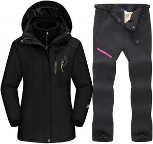 Ski Suit Women Windproof Skiing And Snowboarding 3 In 1 Jacket Fleece Pants Set Thick Warm Snow Costumes Outdoor Wear Generic, 1Set(Jacket Pants)06