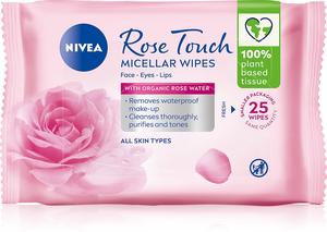 Очищающие мицеллярные салфетки для лица Micellair Rose Touch Nivea, 25 шт